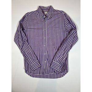 Bonobos Casual Men's Summer Weight Poplin Slim Fit Size M Purple And White Check